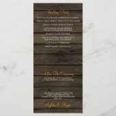 Schuur Hout Rustieke Herfst Bruiloft programma's (Achterkant)