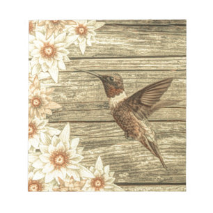 Schuur hout witte daisy franse land kolibrie notitieblok