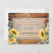 Schuur Hout Zonnebloem Foto Wijzig de datum Save T The Date (Voorkant)