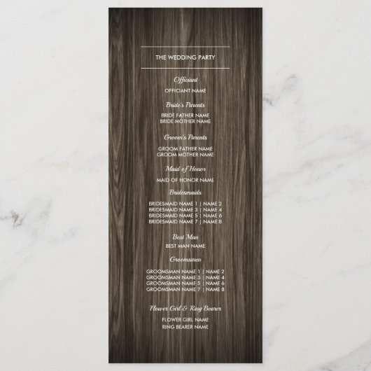 Schuur Houten Herfst Bloemen Trouwprogramma Programma (Achterkant)