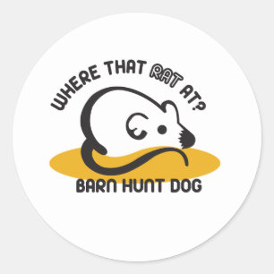 schuur jacht muis ronde sticker