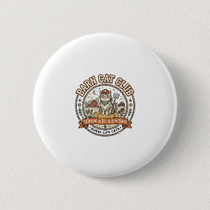 Schuur Kat Club Kat Boer Boerderij Dier Mashup Kat Ronde Button 5,7 Cm