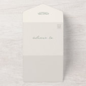 Schuur rustiek Boerderij bruiloft smaragd QR All In One Uitnodiging (Buitenkant)