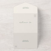  Schuur Rustiek Emerald Boerderij Bruiloft RSVP All In One Uitnodiging (Buitenkant)