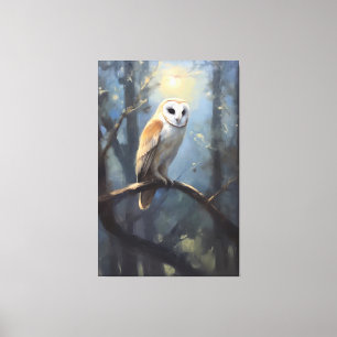 Schuur Uil Dreamscape, olieverfschilderij Canvas Afdruk