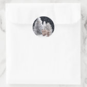 Schuur Uil en Bruin Beer Ronde Sticker (Tas)
