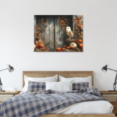 Schuur Uil en Schuur Hout Herfst 32x24 Canvas Afdruk (Insitu (Slaapkamer))