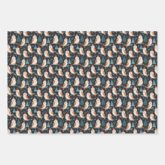 Schuur Uil Kerst Wrapping Papier Inpakpapier Vel