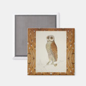 Schuur uil rustieke natuur illustratie verjaard magneet (Voorkant / Achterkant)