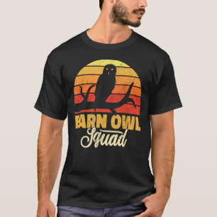 Schuur Uil Squad vogelkijkende schuur uilen retro T-shirt