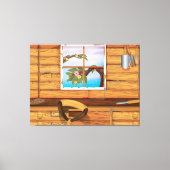 Schuur voor potgrond canvas afdruk (Voorkant)