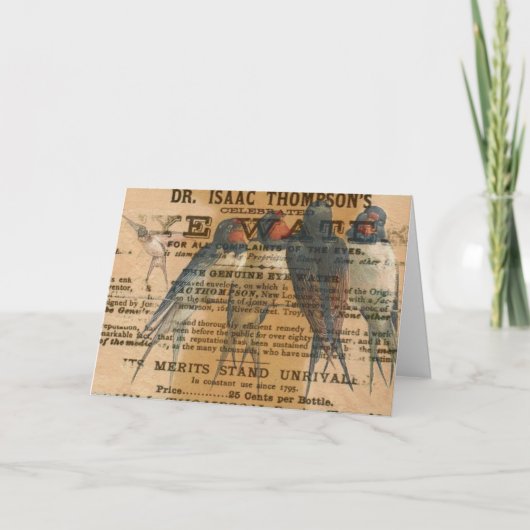 Schuur zwaluwen , Verjaardag Kaart (Voorkant)