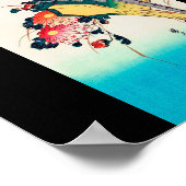 Schuurmiddel en chrysanthemum, Hiroshige, Ukiyo-e Poster (Hoek)