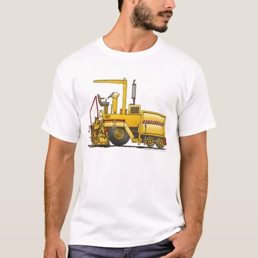 Schuurwerktuigmachine voor asfalt t-shirt (Voorkant)