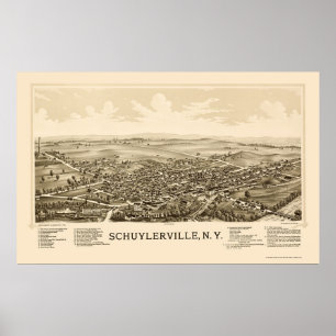 Schuylerville, NY Panoramic Map - 1889 Poster