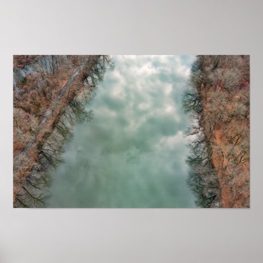 Schuylkill River Clouds reflecterend Poster (Voorkant)