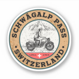 Schwägalp Pass Zwitsers-Alpen motortour Sticker