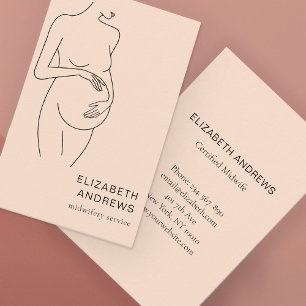 Schwangere, schlicht-moderne Visitenkarte Business Visitekaartje