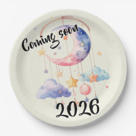 Schwangerschaft baby 2026 Wolken mobile  Papieren Bordje