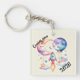 Schwangerschaft verkünden Aquarell Heißluftballon  Sleutelhanger