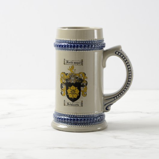 Schwartz Coat of Arms Stein Bierpul (Rechts)