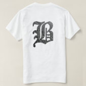 Schwarze Buchstabe "B" im gotischen Stil T-shirt (Design achterkant)