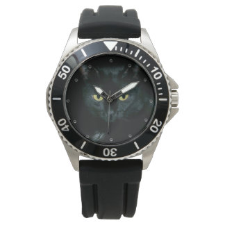 schwarze Katze Horloge
