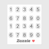 Schwarze Zahlen Aufkleber Sticker (Vel)