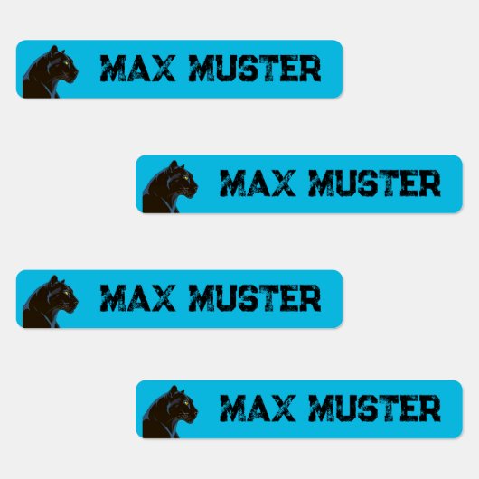 Schwarzer Panther blau 96 schmale Kinder Labels (Groep)