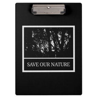 Schwarzes Klemmbrett – „Save Our Nature“ Klembord