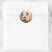 Schwein gehabt ronde sticker (Tas)
