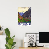 "Schweiz: 1914 - Gotthard Linie SBB Reise Werbe Poster (Thuiskantoor)