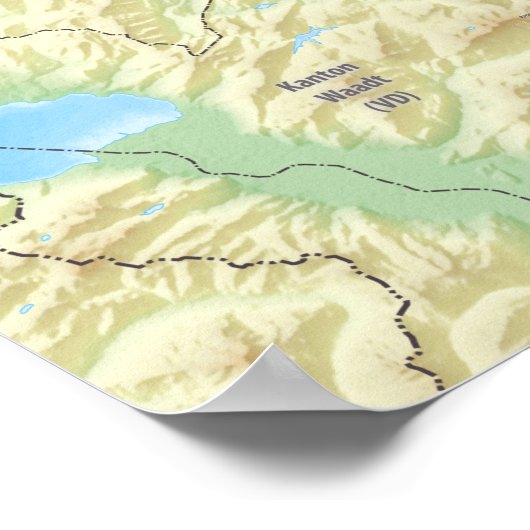 "Schweiz: 2017/heute - Kanton Bern Landkarte Poster (Hoek)