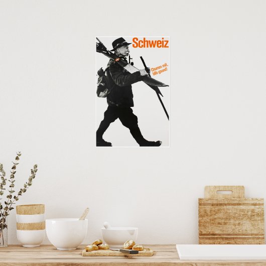 Schweiz, affiche de ski de voyage (Cuisine)