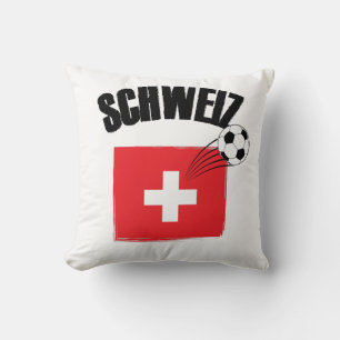 Schweiz Fussball Zwitserland Soccer Flag Kussen