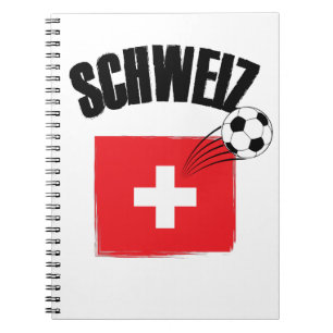 Schweiz Fussball Zwitserland Soccer Flag Notitieboek
