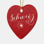 Schweiz Heart, ornement d'arbre de Noël, Suisse (Gauche)