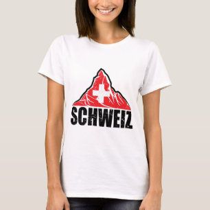 Schweiz Matterhorn Zwitserland Vlag T-shirt