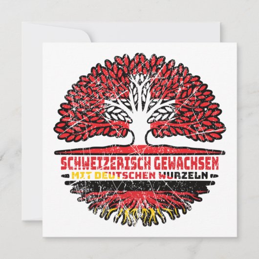 Schweiz Schweizer Deutsch Deutschland Baum Wurzel Kaart (Voorkant)