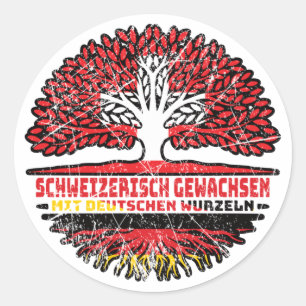 Schweiz Schweizer Deutsch Deutschland Baum Wurzel Ronde Sticker