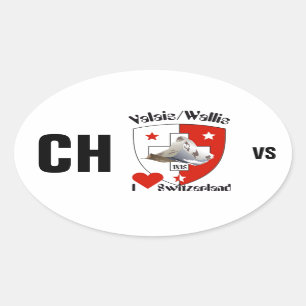 Schweiz Suisse Svizzera Svizra Zwitserland Kleber Ovale Sticker