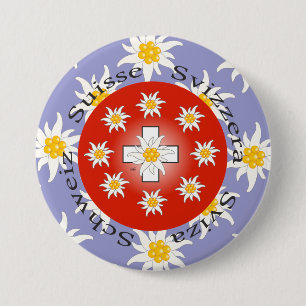 Schweiz Suisse Svizzera Svizra Zwitserland Ronde Button 7,6 Cm