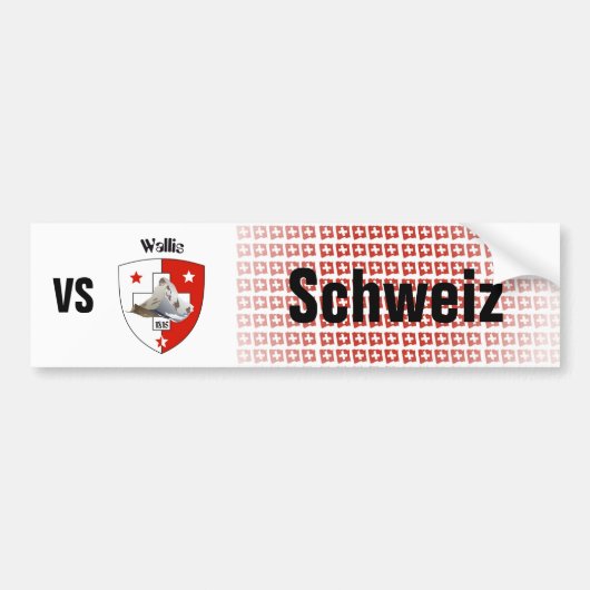 Schweiz Svizzera Suisse Wallis Autoaufkleber Bumpersticker (Voorkant)