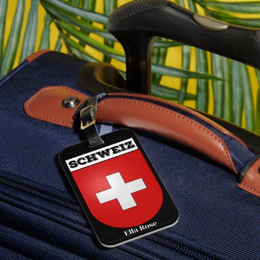 Schweiz | Wapenmunt van Zwitserland Bagagelabel (Voorkant Insitu 1)