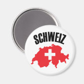 Schweiz Zwitserland Map Flag Magneet (Voorkant / Achterkant)