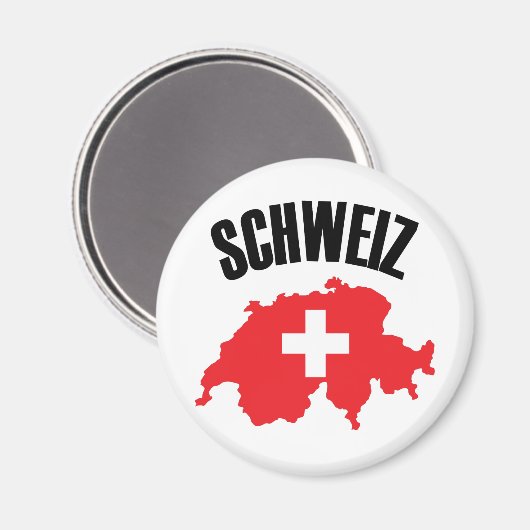 Schweiz Zwitserland Map Flag Magneet (Voorkant / Achterkant)
