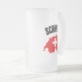 Schweiz Zwitserland Map Flag Matglas Bierpul (Voorkant rechts)