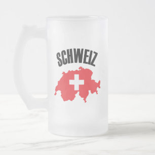 Schweiz Zwitserland Map Flag Matglas Bierpul