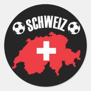 Schweiz Zwitserland Map Soccer Ronde Sticker