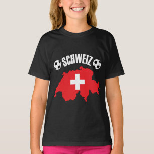 Schweiz Zwitserland Map Soccer T-shirt